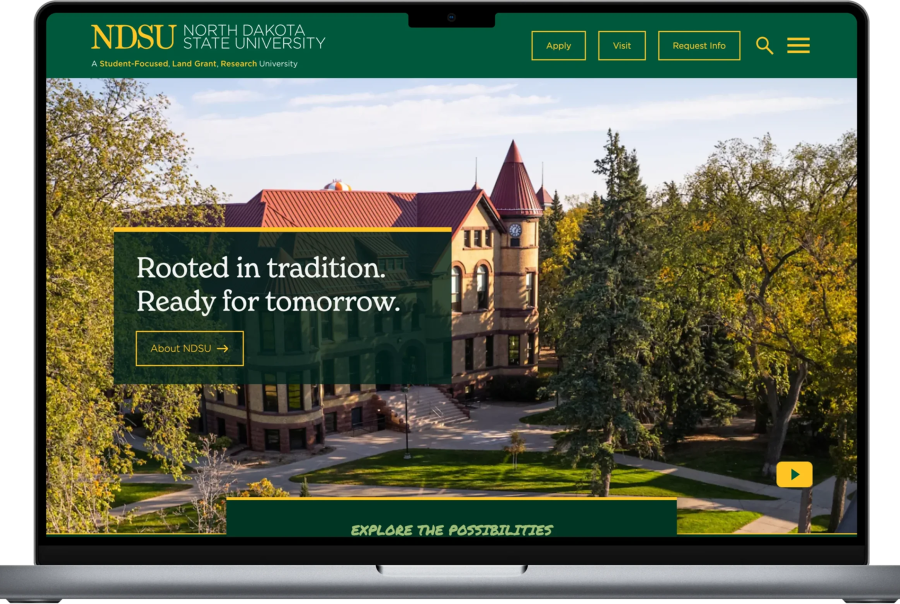 NDSU site on a laptop